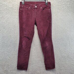 Gap Corduroy Skinny Pants‎ Burgundy Women's Premium
